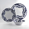 blue and white melamine plates